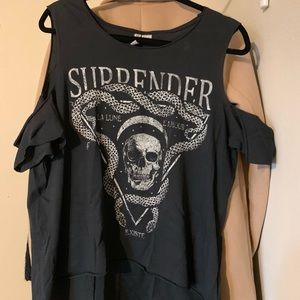 Off Shoulder Graphic Tee